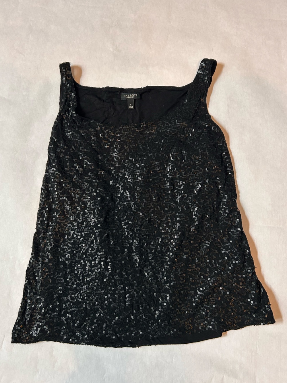 Talbots Black Sequin Tank Top